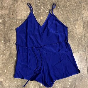 Naked Princess Sapphire Blue silk romper, L, NWT